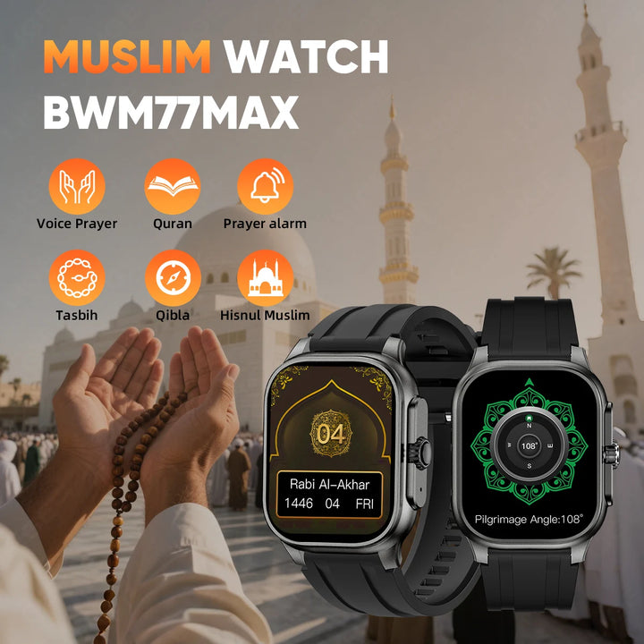 LIGE New MUSLIM Smart Watch with Qibla Pointer Voice Prayer 400mAh