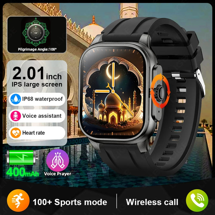 LIGE New MUSLIM Smart Watch with Qibla Pointer Voice Prayer 400mAh