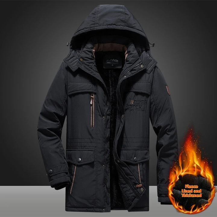 New Men's Thermal Padded Coat Winter Long Sleeve Jacket Outdoor