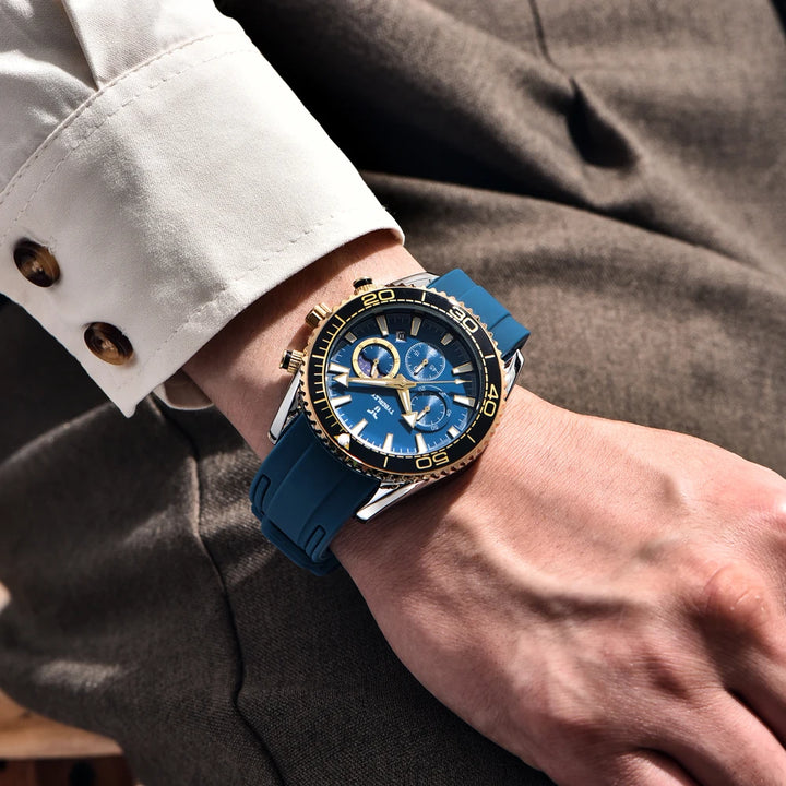 New TYBERLEY Men's Watches Gold Luxury Quartz Wristwatches