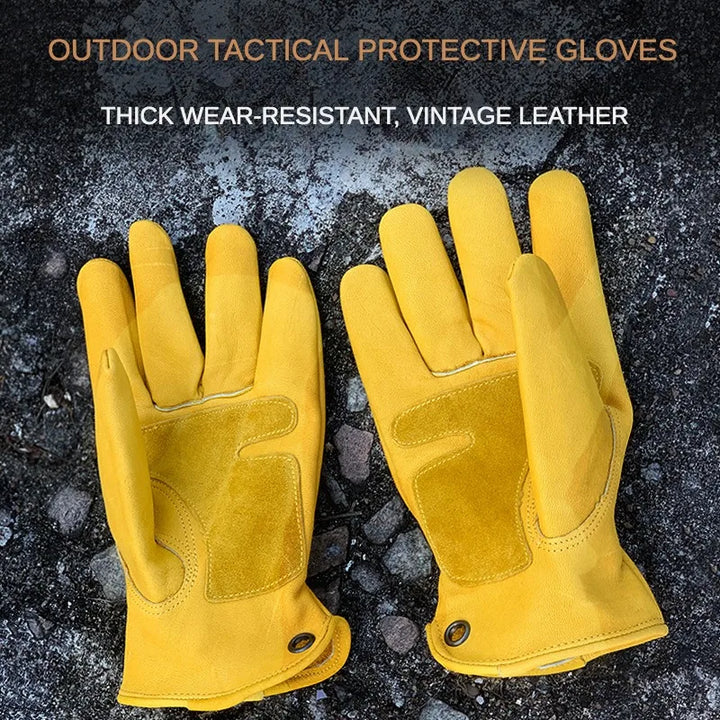 Camping Leather Gloves Outdoor Anti-hot Tactical Protective Cut Resistant